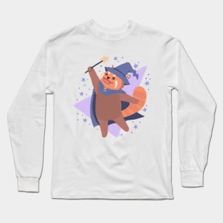 Cute Wizard Red Panda Drawing illustration Long Sleeve T-Shirt